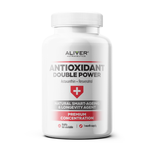 Antioxidant Double Power - astaksantin + resveratrol.Antioxidační dvojitá síla - astaxantin + resveratrol