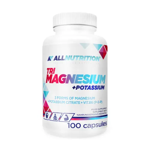 Tři magnéziové + draslíkové kapsle s vitaminem B6.