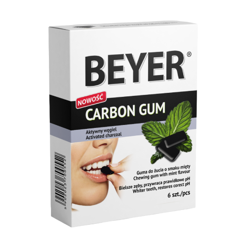 Carbon - žvýkačky s aktivním uhlím, 6 žvýkaček
