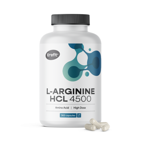 L-arginin HCL 4500 mg v kapsulí.