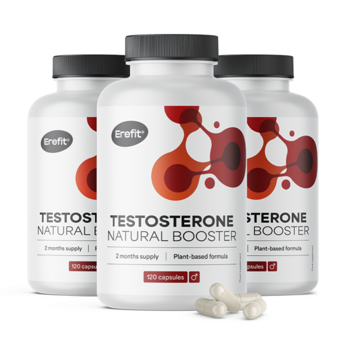 3x Testosterone – Natural Booster, dohromady 360 kapslí