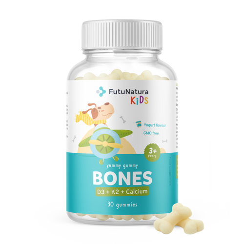 BONES - Gumové bonbony na podporu kostí pro děti, 30 gumových bonbonů