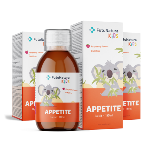3x APPETITE – Tekutý doplněk stravy pro děti na podporu apetitu, dohromady 450 ml