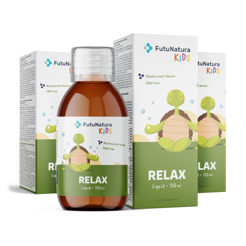 3x Relax - Tekutý doplněk stravy pro děti na zklidnění, dohromady 450 ml