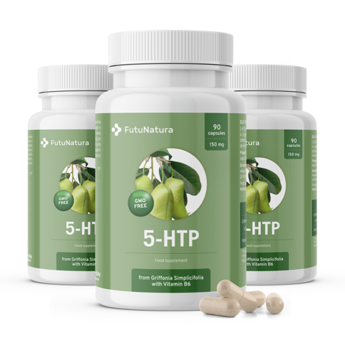 3x 5-HTP 150 mg - Griffonia Simplicifolia, dohromady 270 kapslí