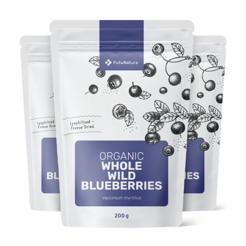 3x BIO Lesní borůvky – celé, dohromady 600 g