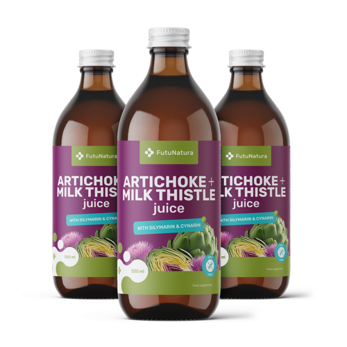 3x Šťáva s artyčokem a ostropestřcem, dohromady 1500 ml
