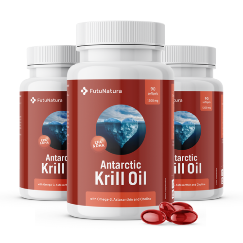 3x Krillový olej 1200 mg, dohromady 270 měkkých kapslí