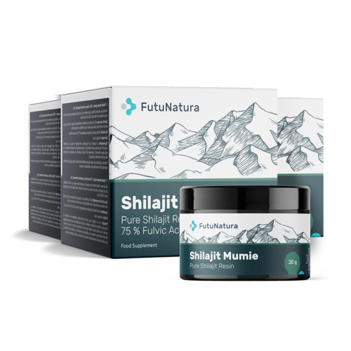 3x Shilajit Mumio pryskyřice – 75 % kyseliny fulvové, dohromady 90 g