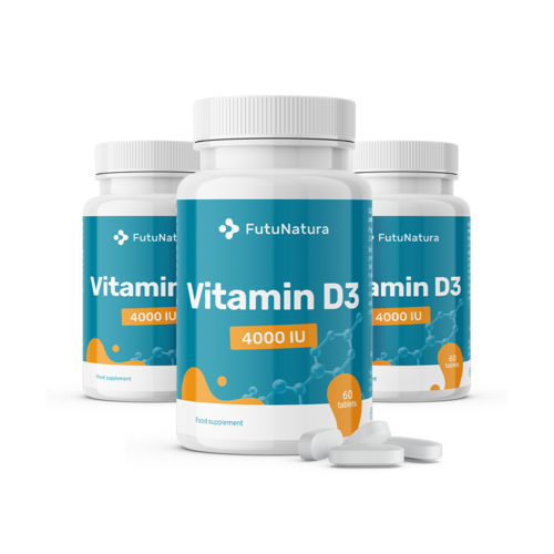 3x Vitamín D3, 4000 m.j., dohromady 180 tablet