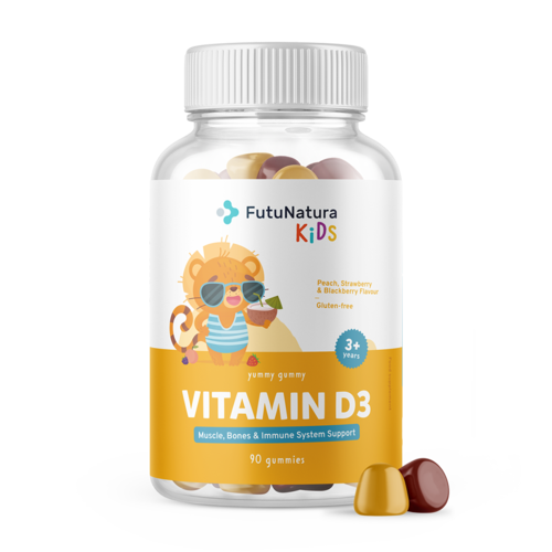Vitamín D3 - Gumové bonbony pro děti, 90 gumových bonbonů