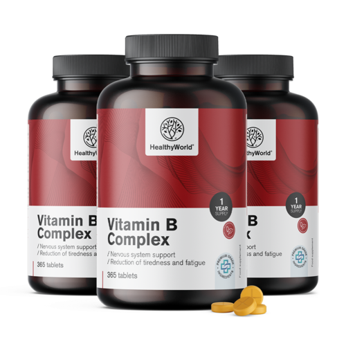 3x Vitamín B-komplex, dohromady 1095 tablet