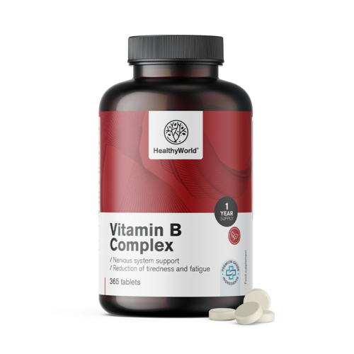 Vitamin B-kompleks z vsemi vitamini B translates to Vitamin B-komplex se všemi vitamíny B.