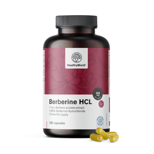 Berberin HCL 500 mg, 180 kapslí