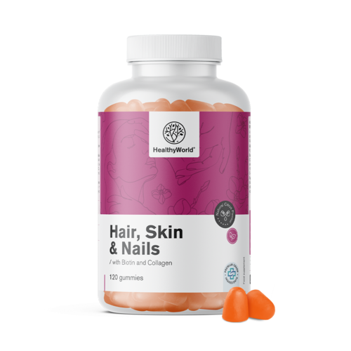 Hair, Skin & Nails – Gumové bonbony na vlasy, pokožku a nehty, 120 gumových bonbonů