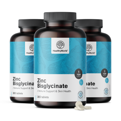 3x Bisglycinát zinku 15 mg, dohromady 1095 tablet