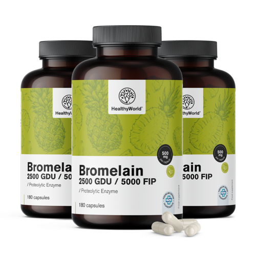 3x Bromelain 500 mg, dohromady 540 kapslí
