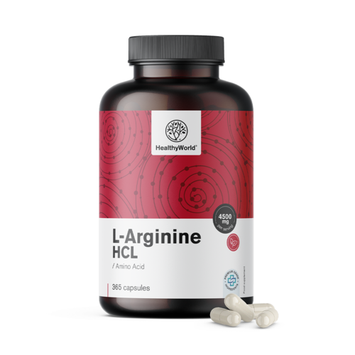 L-arginin HCL 4500 mg, 365 kapslí
