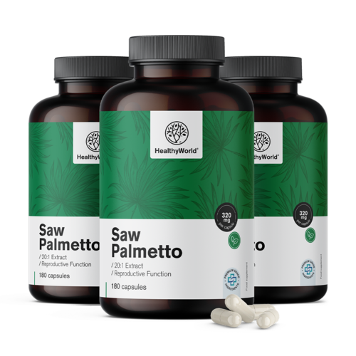 3x Saw Palmetto – Serenoa plazivá 320 mg, dohromady 540 kapsul