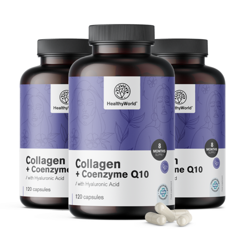 3x Kolagen + Koenzym Q10, dohromady 360 kapslí