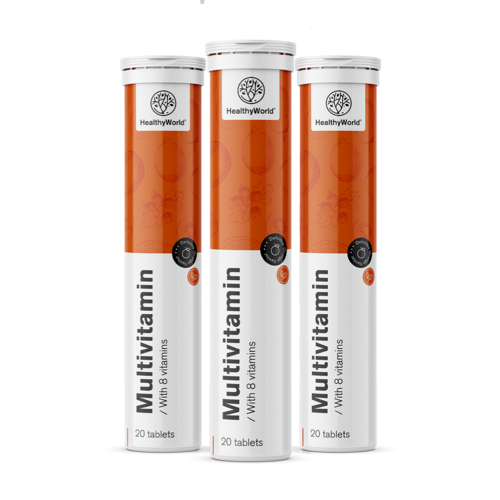 3x Multivitamíny – šumivé tablety, dohromady 60 šumivých tablet