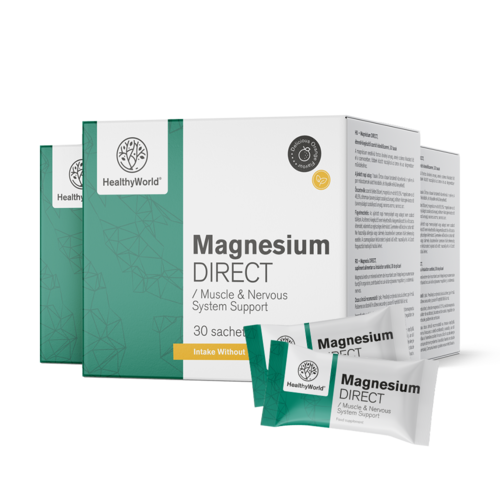 3x Magnézium DIRECT 400 mg, dohromady 90 sáčků