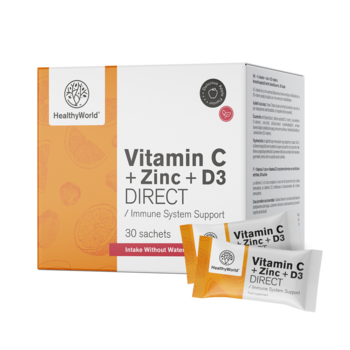 Vitamín C 500 + Zinek + D3 DIRECT s jablečnou příchutí