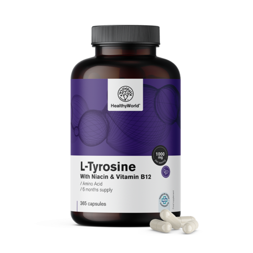 L-tyrosin 1000 mg, 365 kapslí