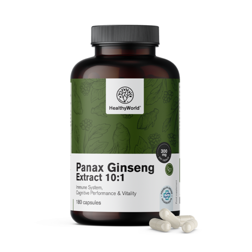 Panax Ginseng 300 mg – výtažek ženšenu 10:1, 180 kapslí