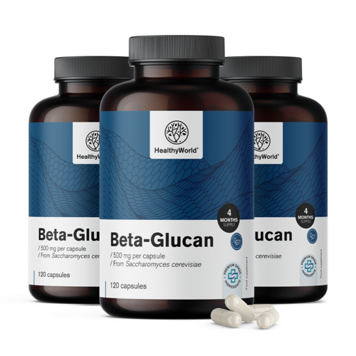 3x Betaglukan 500 mg, dohromady 360 kapslí