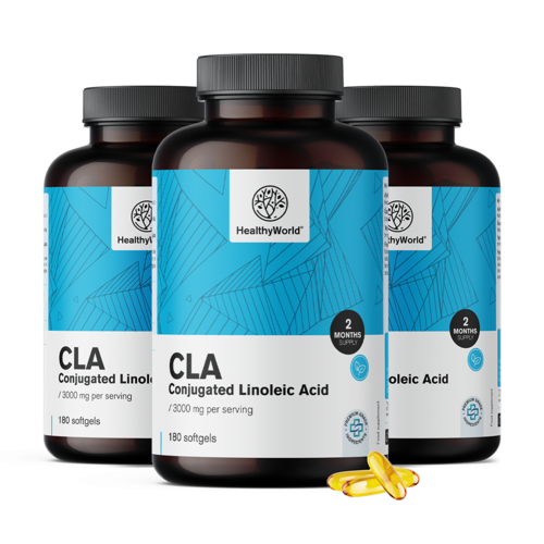 3x CLA 3000 mg – konjugovaná kyselina linolová, dohromady 540 měkkých kapslí