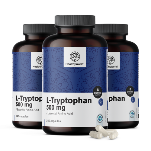 3x L-Tryptofan 500 mg, dohromady 720 kapslí