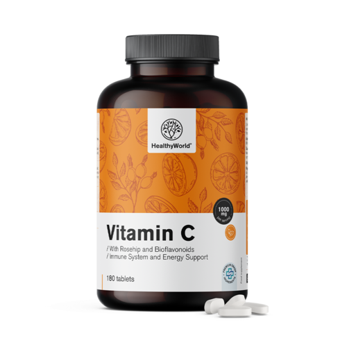 Vitamín C 1000 mg - se šípkem a bioflavonoidy, 180 tablet