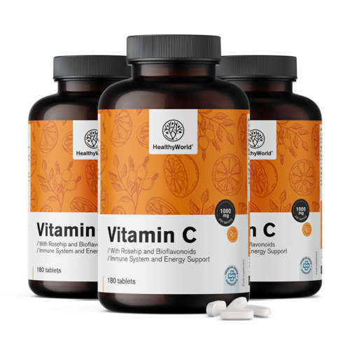 3x Vitamín C 1000 mg - se šípkem a bioflavonoidy, dohromady 540 tablet