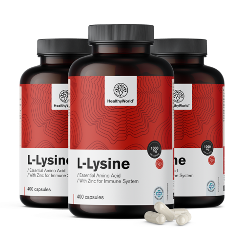 3x L-lysin 1000 mg, dohromady 1200 kapslí