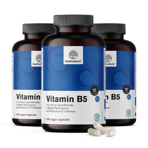 3x Vitamín B5 500 mg, dohromady 720 kapslí