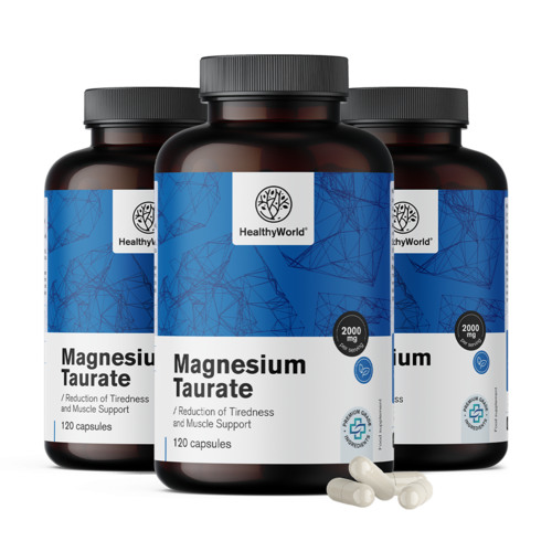 3x Taurát hořečnatý 2000 mg, dohromady 360 kapslí