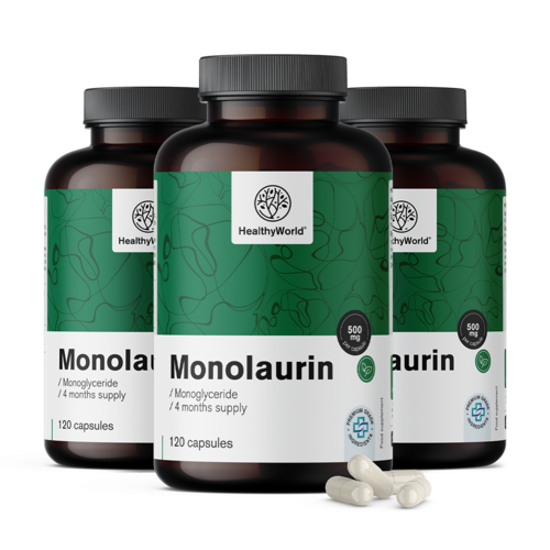 3x Monolaurin 500 mg, dohromady 360 kapslí
