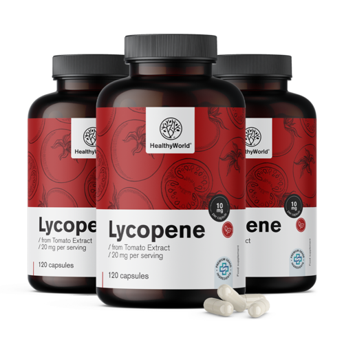 3x Lykopen 10 mg - z výtažku z rajčat, dohromady 360 kapslí
