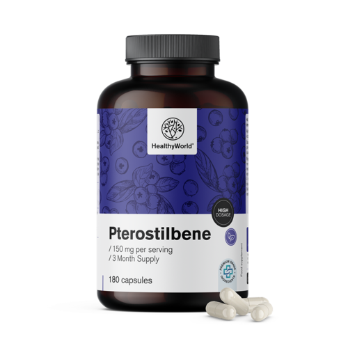 Pterostilbene 150 mg, 180 kapslí