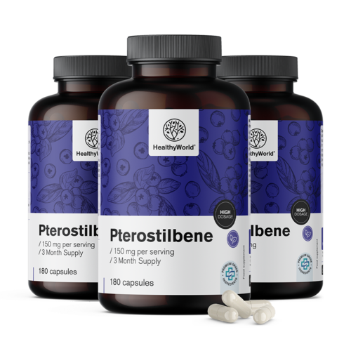 3x Pterostilbene 150 mg, dohromady 540 kapslí