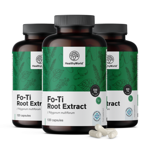 3x Fo-Ti (He Shou Wu) 500 mg, dohromady 360 kapslí