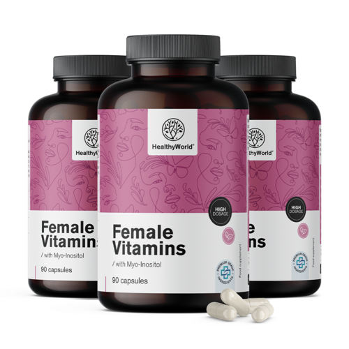 3x Vitamíny pro ženy s myo-inositolem, dohromady 270 kapslí