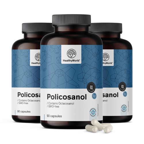 3x Policosanol 25 mg, dohromady 270 kapslí