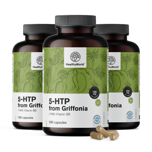 3x 5-HTP 150 mg - Griffonia Simplicifolia, dohromady 540 kapslí