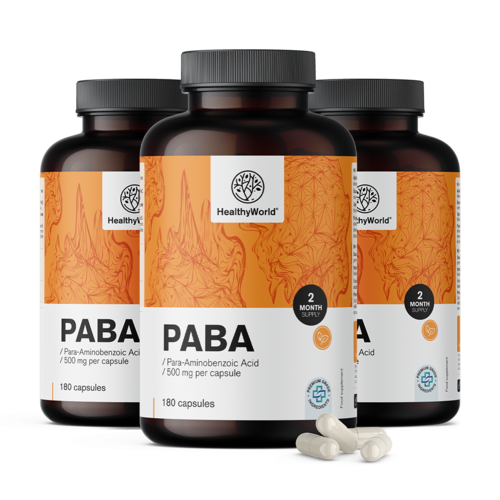 3x PABA 500 mg, dohromady 540 kapslí