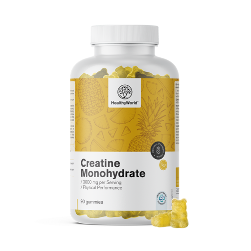 Kreatin monohydrát 3000 mg – ananas, 90 kusů gumových bonbonů