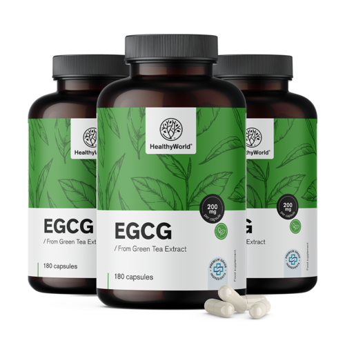 3x EGCG – z výtažku zeleného čaje, dohromady 540 kapslí