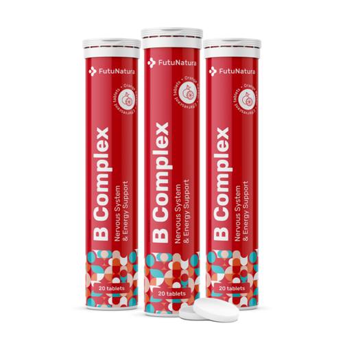 3x B-komplex – šumivé tablety, dohromady 60 šumivých tablet