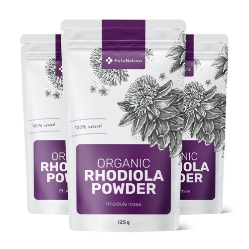 3x BIO Rozchodnice růžová ve formě prášku, dohromady 375 g